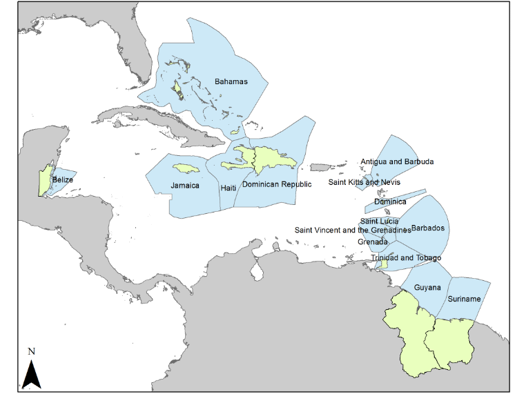 Map of the caribbean