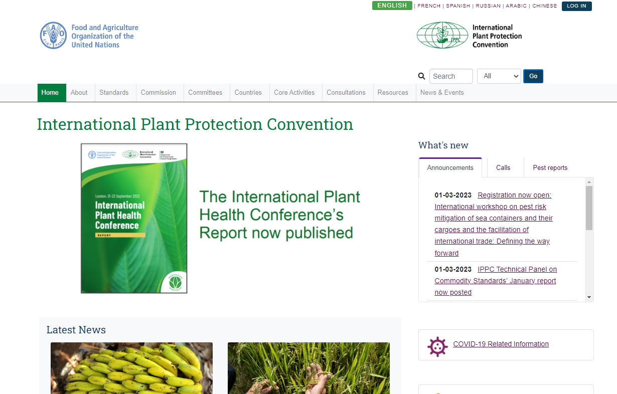 IPPC Site Screenshot