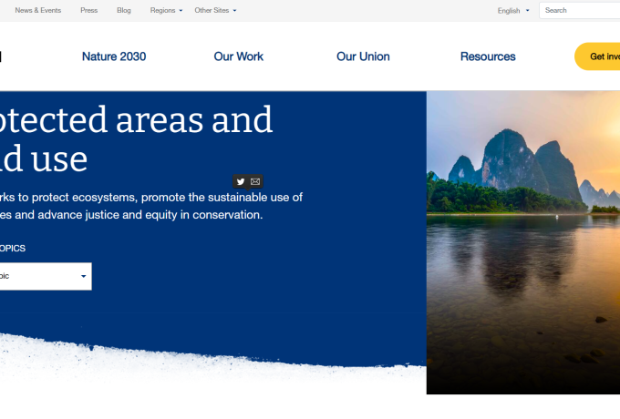 Screenshot of IUCN Newsletter Page.